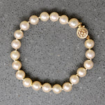 Lush Cultured Pearl Bracelet with Filigree Clasp