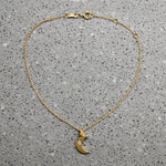 Wee Diamond-Set Crescent Moon Charm Bracelet