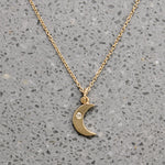 Wee Diamond-Set Crescent Moon Charm Bracelet