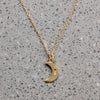 Wee Diamond-Set Crescent Moon Charm Bracelet