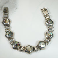 Taxco Hexagonal Silver & Abalone Bracelet