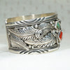 Navajo Eagle Cuff in Sterling with Turquoise & Coral
