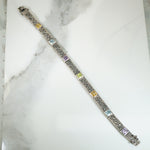 Deco-Style Gemstone & Marcasite Line Bracelet
