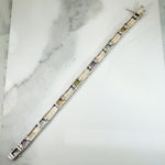 Deco-Style Gemstone & Marcasite Line Bracelet