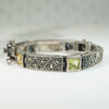Deco-Style Gemstone & Marcasite Line Bracelet
