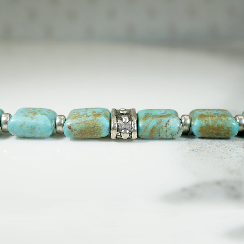 Beachy Turquoise & Sterling Bead Bracelet