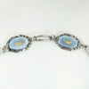 Gold & Blue Enameled Sterling Silver Bird Bracelet