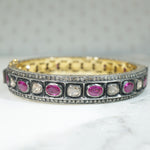 Indian Bangle Encrusted with Diamonds & Rubies