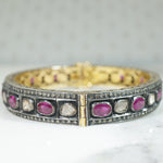 Indian Bangle Encrusted with Diamonds & Rubies