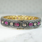 Indian Bangle Encrusted with Diamonds & Rubies