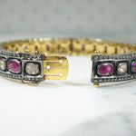 Indian Bangle Encrusted with Diamonds & Rubies