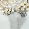 Glamorous Three-Strand Pearl Bracelet with Pearl & Diamond Clasp