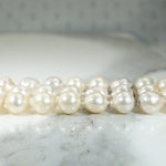 Glamorous Three-Strand Pearl Bracelet with Pearl & Diamond Clasp