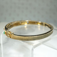 Mid Century Jade & Diamond-Set Gold Bangle