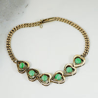 Sweet Jade & 14k Gold Heart Bracelet