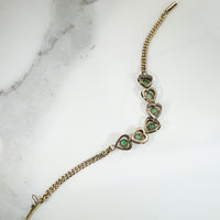 Sweet Jade & 14k Gold Heart Bracelet