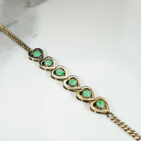 Sweet Jade & 14k Gold Heart Bracelet