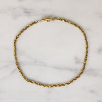 Vintage 14k Gold Twisted Rope Chain Bracelet