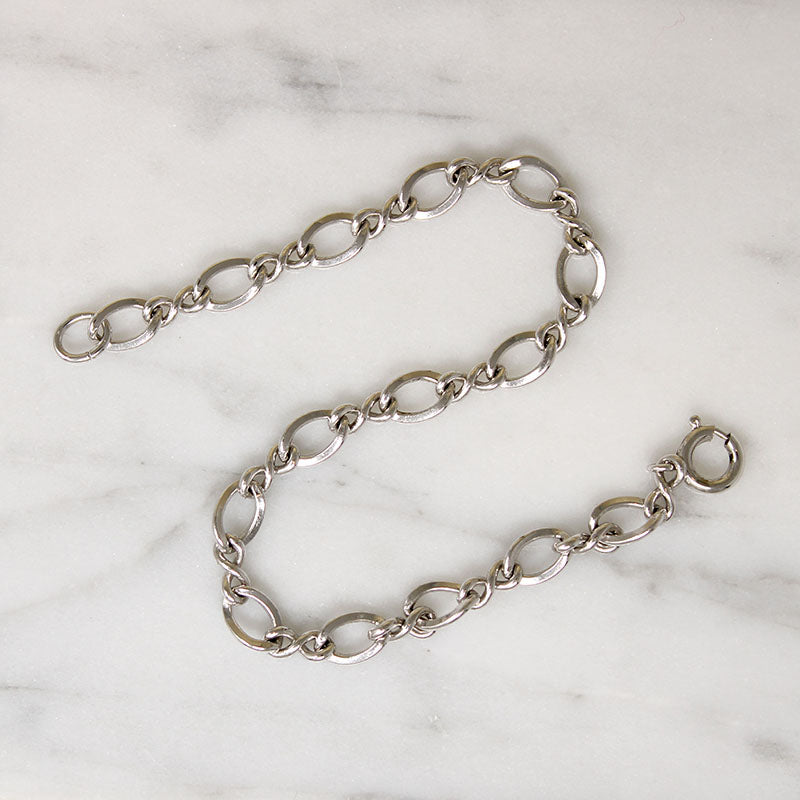 Sterling Silver Twisted Figaro Chain Bracelet