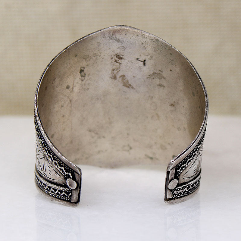 Dramatic Cuff with Carnelian & Etched Gazelles
