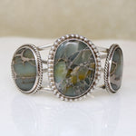 Incredible Green Jasper & 950 Grade Silver Cuff