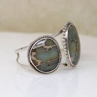 Incredible Green Jasper & 950 Grade Silver Cuff