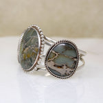 Incredible Green Jasper & 950 Grade Silver Cuff