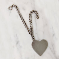 Big Silver Heart Vintage Charm Bracelet