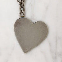 Big Silver Heart Vintage Charm Bracelet