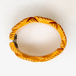 Autumn Gold Bakelite Leafy Wreath Clamper Bracelet