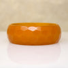 Funky Faceted Orange Bakelite Bangle Bracelet