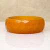 Funky Faceted Orange Bakelite Bangle Bracelet