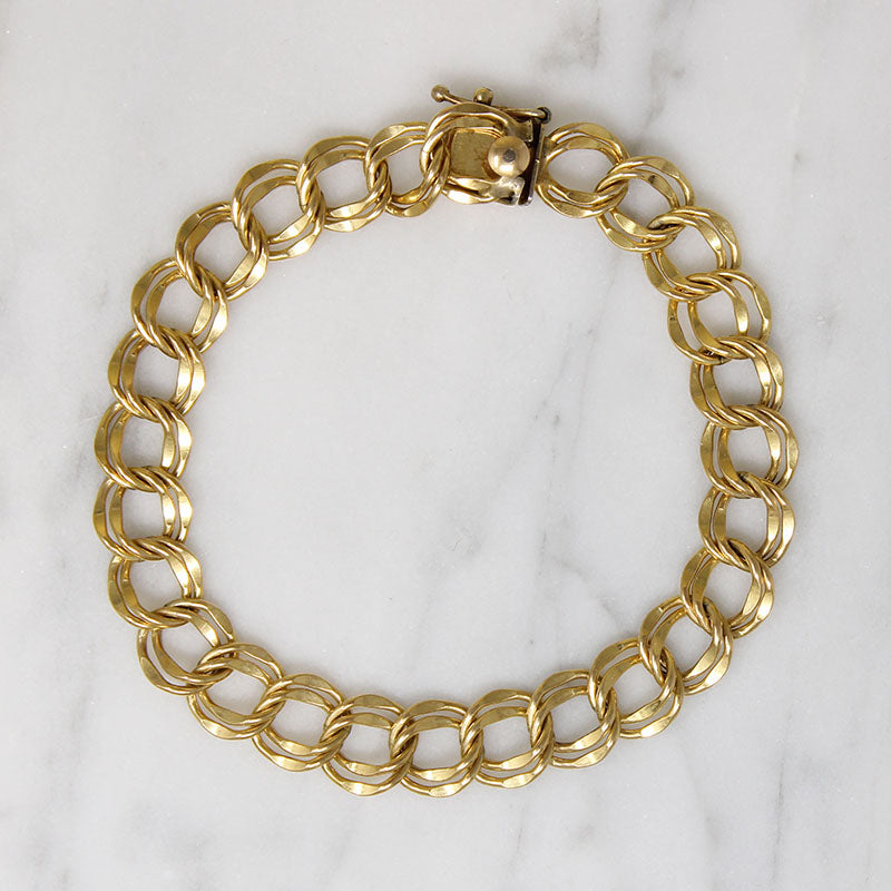Mid Century Elco Gold Filled Charm Bracelet