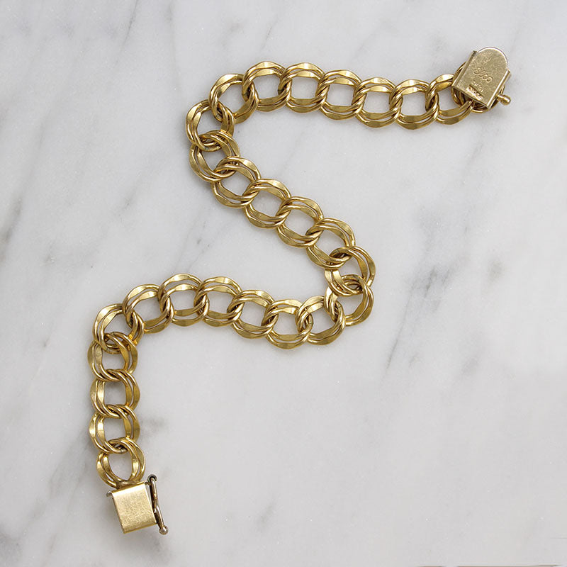 Mid Century Elco Gold Filled Charm Bracelet