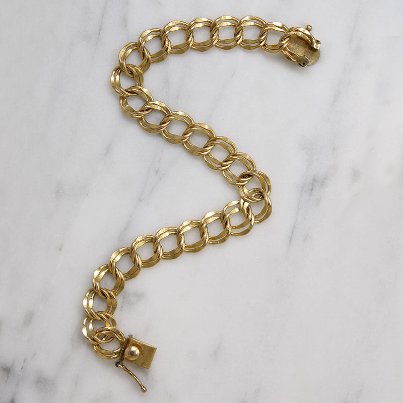 Mid Century Elco Gold Filled Charm Bracelet