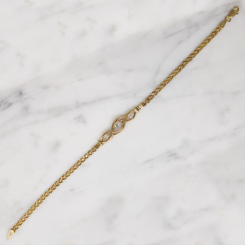 Hybrid Old European Cut Diamond & 14k Gold Bracelet