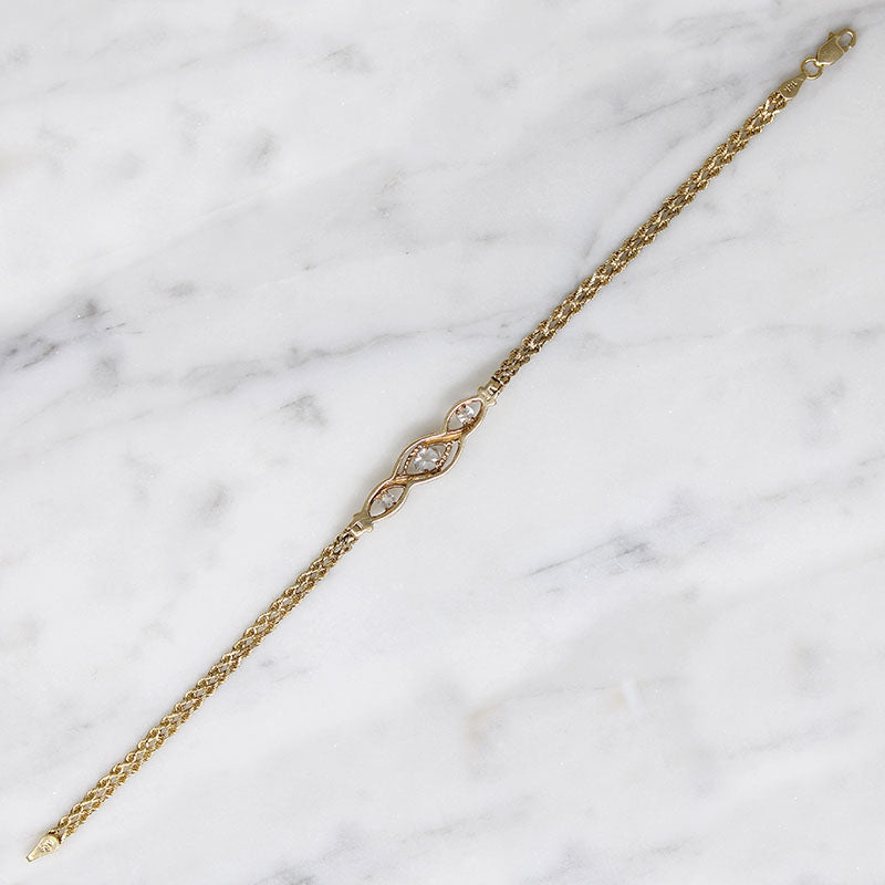 Hybrid Old European Cut Diamond & 14k Gold Bracelet