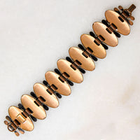 Copper & White Enamel Bracelet Signed Matisse