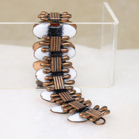 Copper & White Enamel Bracelet Signed Matisse
