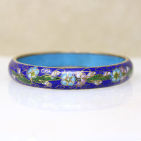 Shades of Blue Cherry Blossom Cloisonné bangle