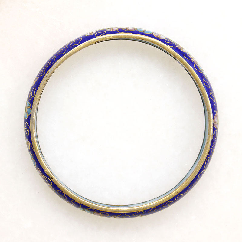 Shades of Blue Cherry Blossom Cloisonné bangle