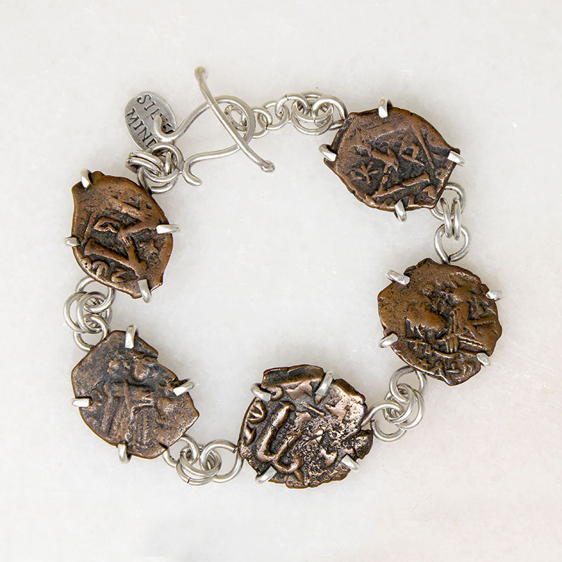 Ancient Bronze Coin Bracelet from Silver Mind