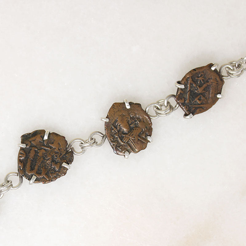 Ancient Bronze Coin Bracelet from Silver Mind