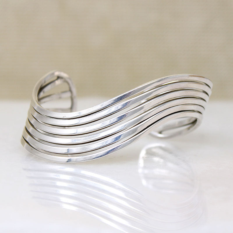 Fluid Sterling Silver Wave Cuff Bracelet