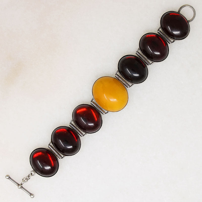 Cherry & Butterscotch Amber in Sterling Bracelet