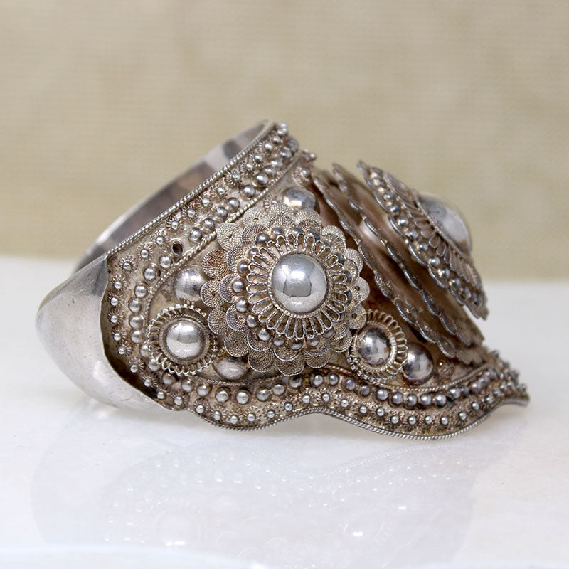 Decadent Siamese Silver Filigree Cuff Bracelet