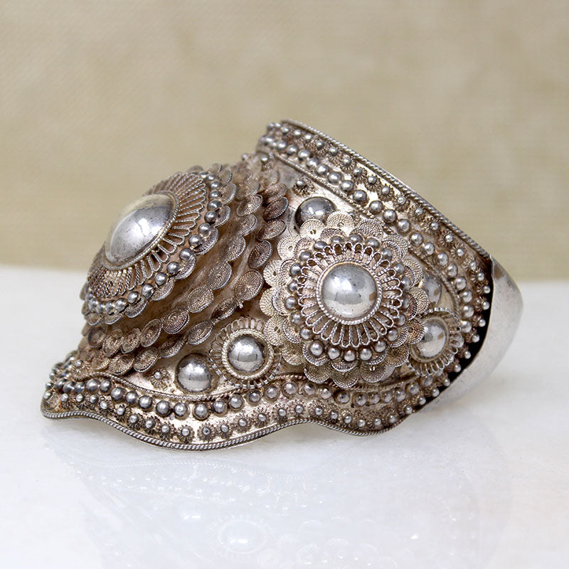 Decadent Siamese Silver Filigree Cuff Bracelet