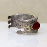 Uzbeck Fire Gilded Silver Cuff with Carnelian