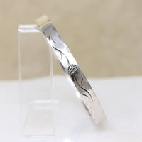Sterling Rose Bangle Signed NYE