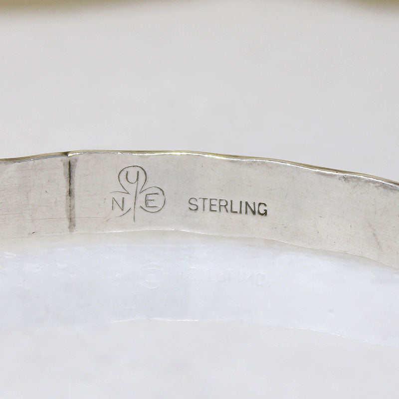 Wheat Motif Sterling Bangle Signed NYE